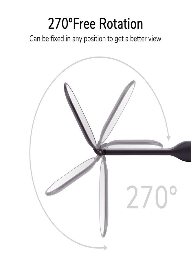 Miuffue مرآة ميؤفي لرموش الإكستنشن، مرآة رموش قابلة للطي بحجم 2 إنش للتخزين السهل، مرآة مكياج خفيفة الوزن وقابلة للتعديل لمستلزمات تقني الرموش، سوداء - Image 3