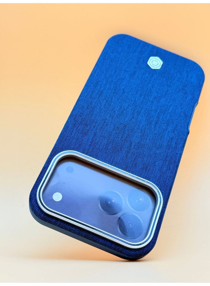 general iPhone 17 Pro Max Fabric Case, Slim Fit Back Cover, Shockproof with Camera Protection - Blue - Image 2