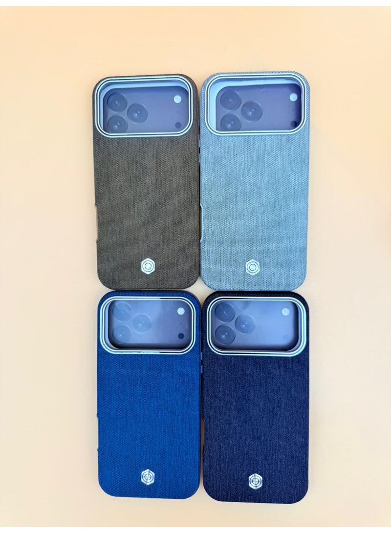 general iPhone 17 Pro Max Fabric Case, Slim Fit Back Cover, Shockproof with Camera Protection - Blue - Image 5