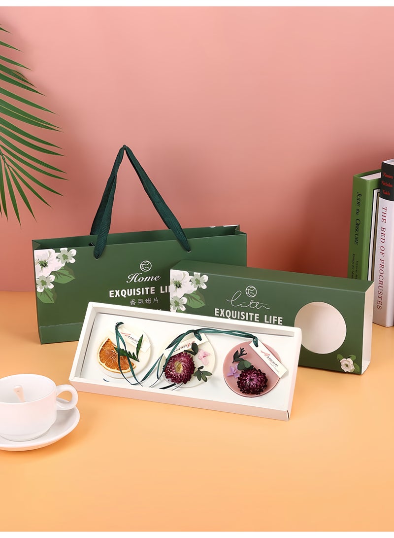 Soy Wax Scented Melts Gift Set for Home & Wardrobe, Orange Slice-Orange, Chrysanthemum- Gardenia, Chrysanthemum Pink-Amber Oud, Flameless Aromatherapy, Odor Eliminator, Holiday & Birthday Gift Box - Image 1