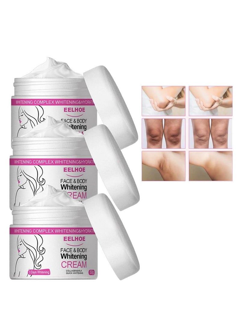 إيلهو كريم تفتيح الوجه والجسم, كريم تفتيح الجسم, كريم تفتيح الوجه, كريم تبييض الريتينول, تبييض لمدة 3 أيام, مصحح البقع الداكنة للوجه والجسم (3 قطع) - Image 1