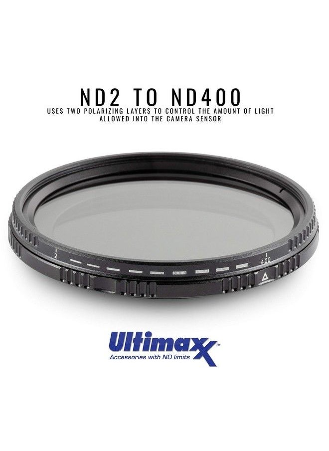 Ultimaxx - مرشح ND ألتيمكس 67 مم ND2ND400 المتغير بكثافة محايدة قابل للتعديل عدسة مرشح ND الديناميكي زجاج بصري - Image 1