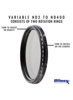 Ultimaxx مرشح ND ألتيمكس 67 مم ND2ND400 المتغير بكثافة محايدة قابل للتعديل عدسة مرشح ND الديناميكي زجاج بصري  - Image 4