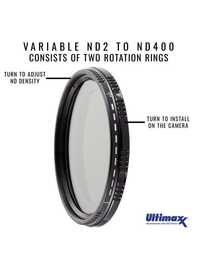 Ultimaxx - مرشح ND ألتيمكس 67 مم ND2ND400 المتغير بكثافة محايدة قابل للتعديل عدسة مرشح ND الديناميكي زجاج بصري - Image 1
