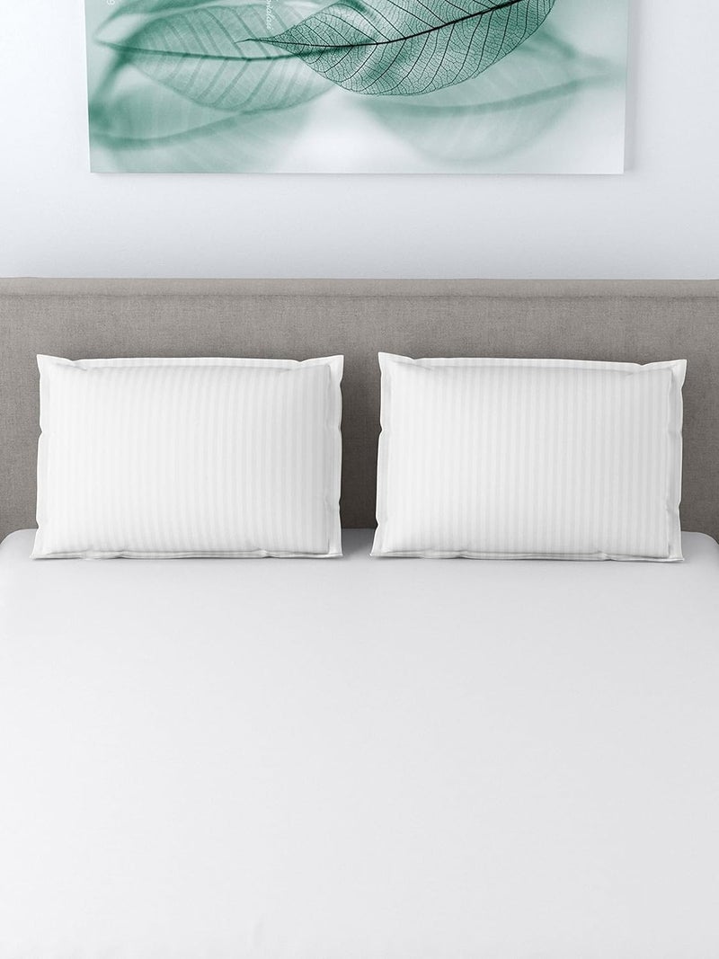 LINENWALAS Cotton 300 TC Pillow Cover, Set of 2 Standard Size Pillowcovers in White, Pillow Covers with Envelope Closure end Design - Image 4