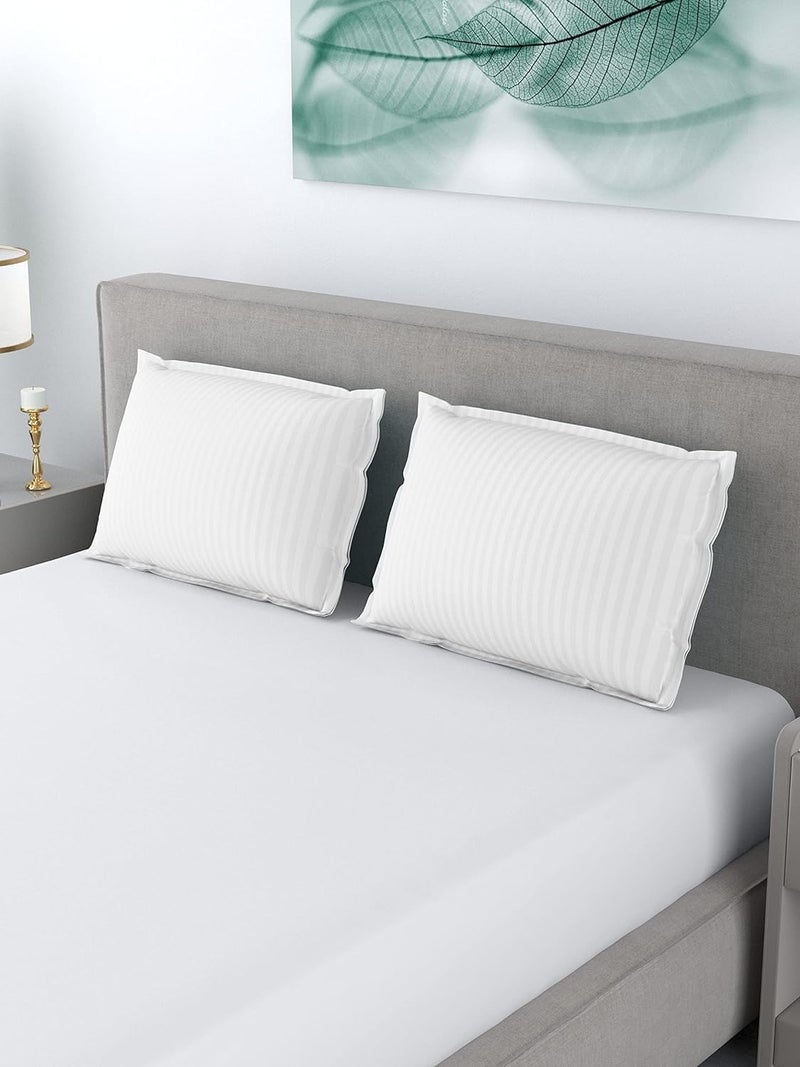 LINENWALAS Cotton 300 TC Pillow Cover, Set of 2 Standard Size Pillowcovers in White, Pillow Covers with Envelope Closure end Design - Image 5