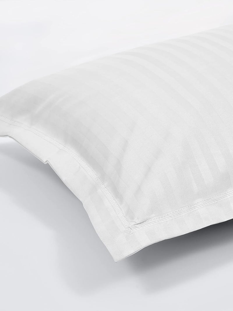 LINENWALAS Cotton 300 TC Pillow Cover, Set of 2 Standard Size Pillowcovers in White, Pillow Covers with Envelope Closure end Design - Image 3