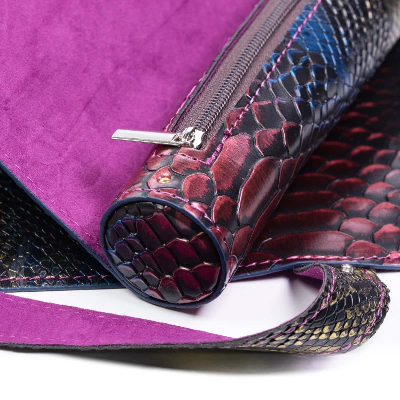 Cusdie 2 in 1 Dice Rolling Mat & Zippered Dice Holder DIce Tray- Compatible with DND Polyhedral Dice Dungeons and Dragon (Colorful Dragon Scale) - Image 4