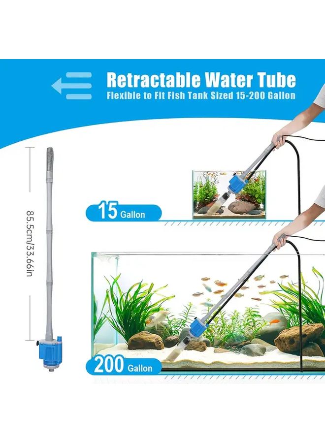 Grey 6 In 1 Automatic Aquarium Gravel Cleaner Vacuum Water Change Tool - Image 5