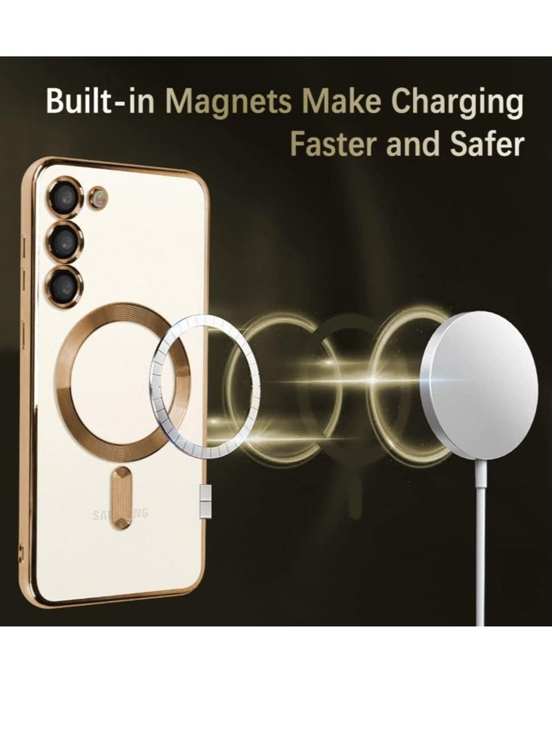 ELTRAZONE Magnetic Clear Case for Samsung Galaxy S23 Plus with Camera Lens Protector Magsafe Compatible Electroplated Soft TPU Shockproof Anti-Scratch Phone Case - Image 3
