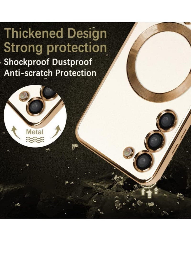 ELTRAZONE Magnetic Clear Case for Samsung Galaxy S23 Plus with Camera Lens Protector Magsafe Compatible Electroplated Soft TPU Shockproof Anti-Scratch Phone Case - Image 4