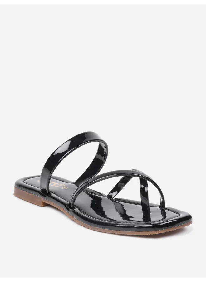 GNIST GNIST Plain Cross Toe Strappy Flat Sandals