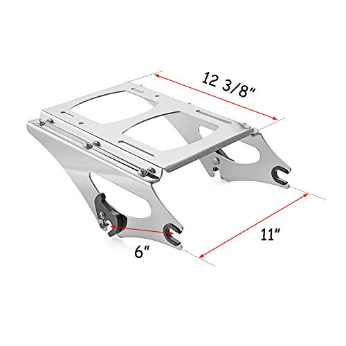 Mofun Tour Pack Mounting Rack Detachable Trunk Mount Compatible with Harley Touring Electra Glide Street Road Glide Road King Models 2009-2013 Chrome - Image 3
