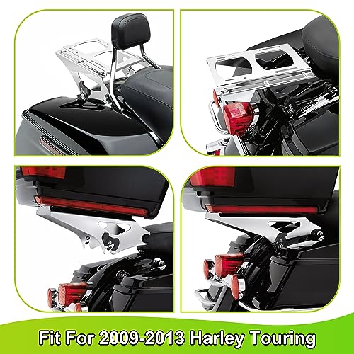 Mofun Tour Pack Mounting Rack Detachable Trunk Mount Compatible with Harley Touring Electra Glide Street Road Glide Road King Models 2009-2013 Chrome - Image 2