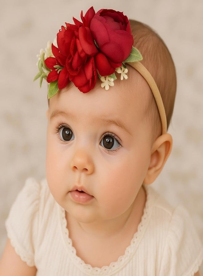 FAIRYTALE Floral Baby Headwear Soft Stretchable Elastic Headbands For Girls. - Image 2