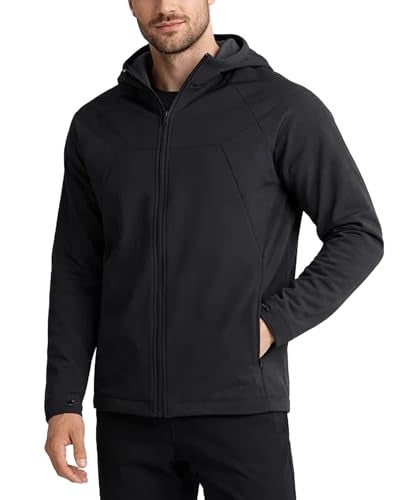 Spyder Mens Softshell Jacket - Faux Fur Lined Water Wind Resistant Performance Mens Fleece Jacket for Hiking Running Jogging, Size Large, Black Raven - Image 1