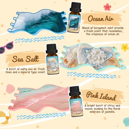 ARVIDSSON Beach Fragrance Oils Set, ARVIDSSON Summer Essential Oils for Diffuser - Beachy Breeze, Ocean Air, Pina Colada, Pink Sand, Sea Salt, Island Time, Tropical Scented Oil - Image 3