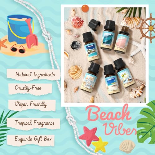 ARVIDSSON Beach Fragrance Oils Set, ARVIDSSON Summer Essential Oils for Diffuser - Beachy Breeze, Ocean Air, Pina Colada, Pink Sand, Sea Salt, Island Time, Tropical Scented Oil - Image 5