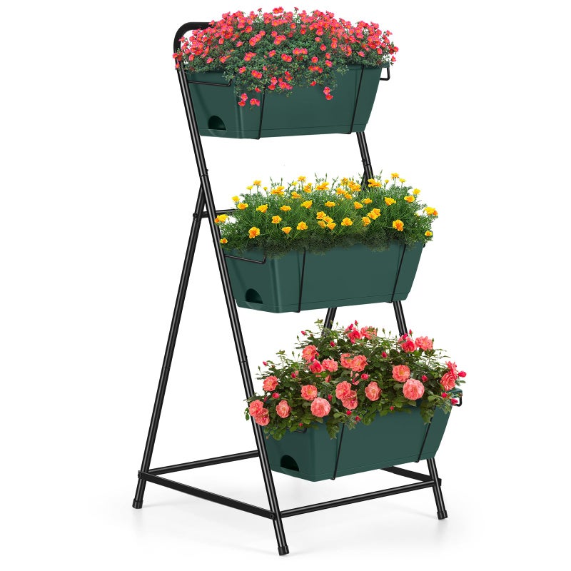 BTY Vertical Raised Garden Bed 3 Tier Garden Planter Standing Planter Box Herb Garden Planter Outdoor and Indoor for Vegetables Flowers Green - Image 2