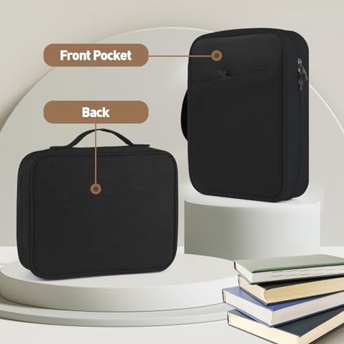 MOSLA Bible Cover Bag with for Women Men, Scripture Study Carrying Book Cover Church Bag with Handle and Pocket for Fathers Mothers Mom Kids, Catholic Church, Christian Gifts Black - Image 5