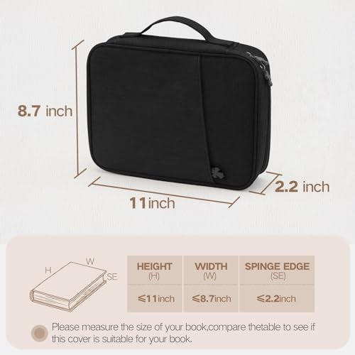 MOSLA Bible Cover Bag with for Women Men, Scripture Study Carrying Book Cover Church Bag with Handle and Pocket for Fathers Mothers Mom Kids, Catholic Church, Christian Gifts Black - Image 3
