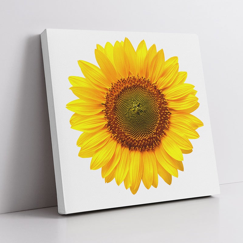 Modern Minimalist Living Room Decorative Painting Sunflower Flower Sunflower Korean Apartment B&B Square Inner Frame Frameless Painting - Image 2