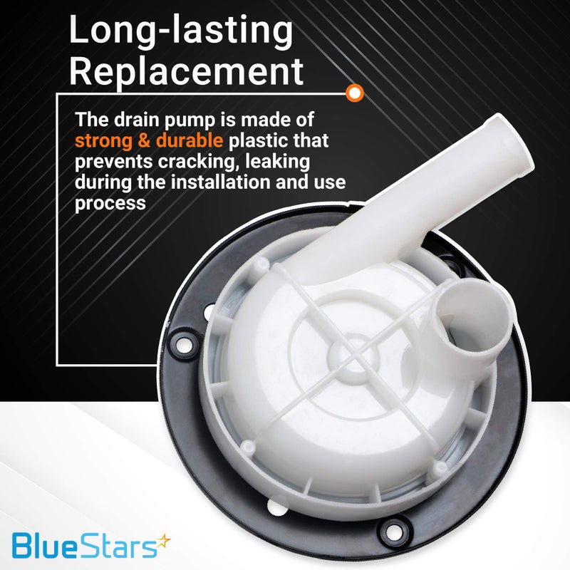 BlueStars 35-6780 21001906 Washer Drain Pump with Pulley by BlueStars for Whirlpool Maytag Admiral Magic Chef Washers - Replaces 35-6434 35-6465 35-5766 WP35-6465 WP35-6780 AP6008663 21001873 21002240 LP128 - Image 4