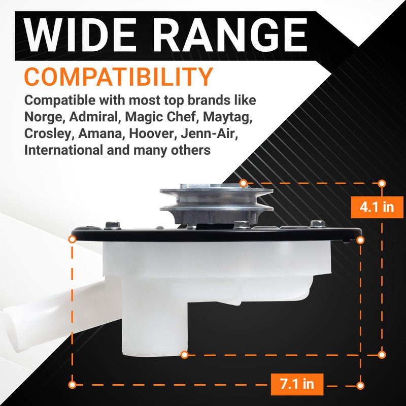 BlueStars 35-6780 21001906 Washer Drain Pump with Pulley by BlueStars for Whirlpool Maytag Admiral Magic Chef Washers - Replaces 35-6434 35-6465 35-5766 WP35-6465 WP35-6780 AP6008663 21001873 21002240 LP128 - Image 2