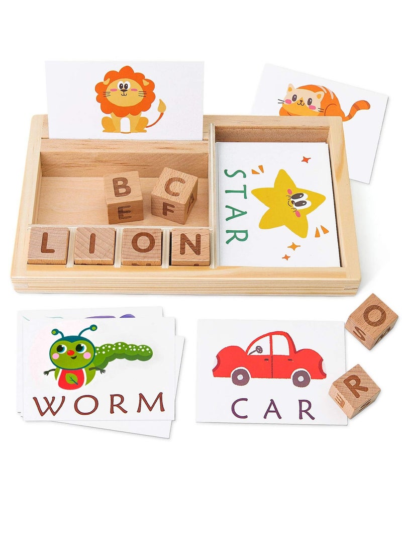 SYOSI Wooden Maze Matching Letter Spelling Game, Spelling Games Alphabets ABC Learning Educational Montessori Puzzle Gift for Preschool Kids Boys Girls Age 3 4 5 Years Old  - Image 1
