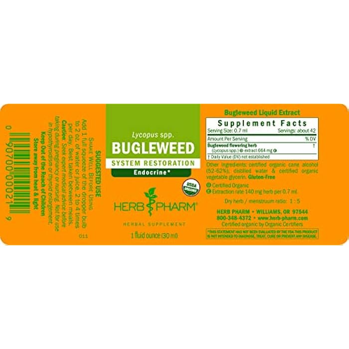 HERB PHARM مستخلص عشب فارم من نبات البوق لدعم النظام الغدد الصماء - 1 أونصة - Image 5
