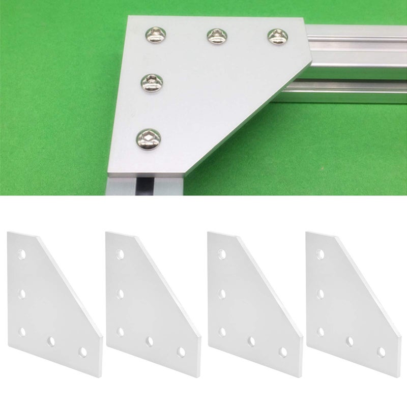 Type 3030L 5 Hole Joining Plate Corner Bracket 4 Pcs Durable Aluminum Alloy For CNC 3D Printer Frames - Image 5