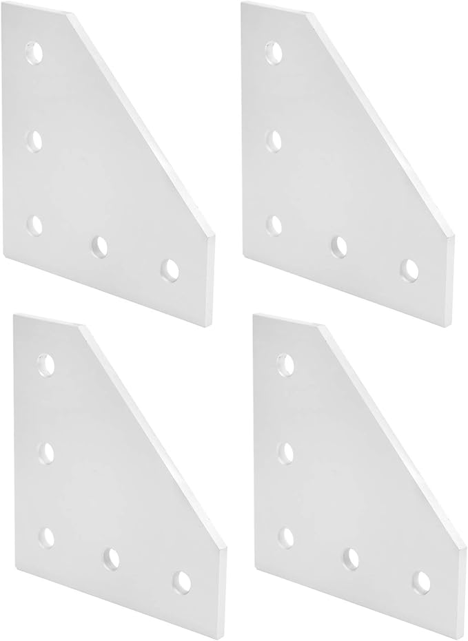 Type 3030L 5 Hole Joining Plate Corner Bracket 4 Pcs Durable Aluminum Alloy For CNC 3D Printer Frames - Image 1