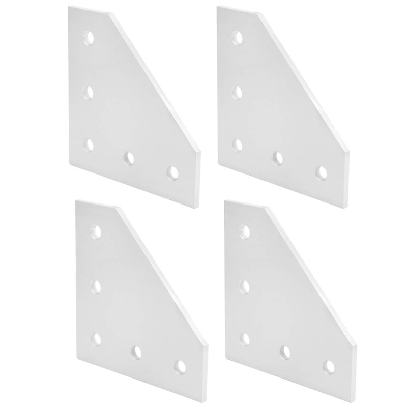 Type 3030L 5 Hole Joining Plate Corner Bracket 4 Pcs Durable Aluminum Alloy For CNC 3D Printer Frames - Image 2