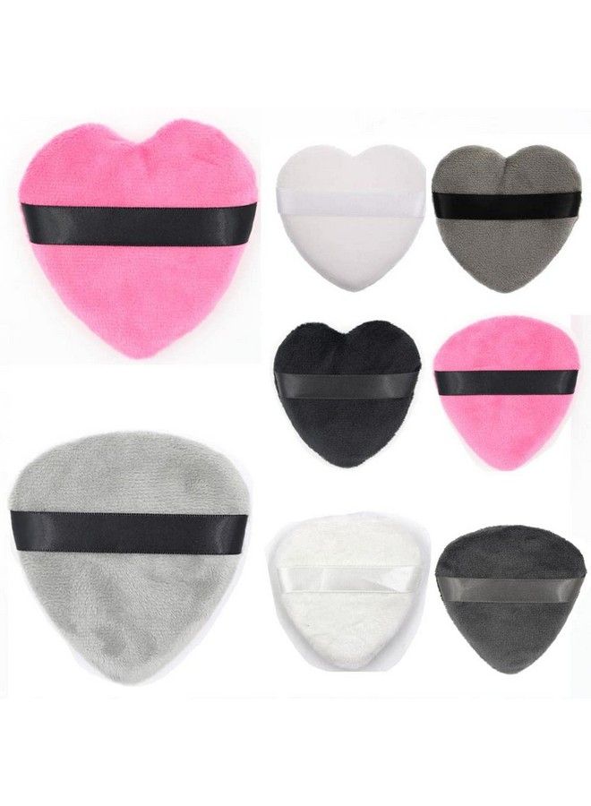 COSLUXE Makeup Blendiful Puffslarge Face Powder Puffs Cotton Velour Tear Drop Shape And Love Shape Puffmakeup Tool Beauty Sponges Blender (Peach Heart Big Pack Of 2 Pcs) - Image 1
