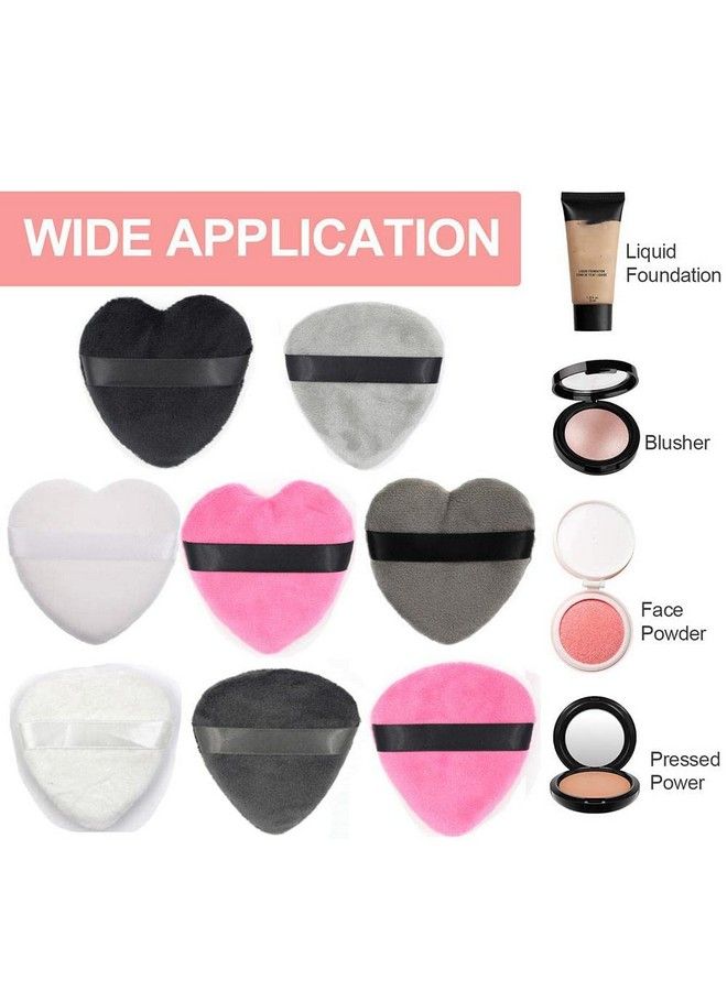 COSLUXE Makeup Blendiful Puffslarge Face Powder Puffs Cotton Velour Tear Drop Shape And Love Shape Puffmakeup Tool Beauty Sponges Blender (Peach Heart Big Pack Of 2 Pcs) - Image 4