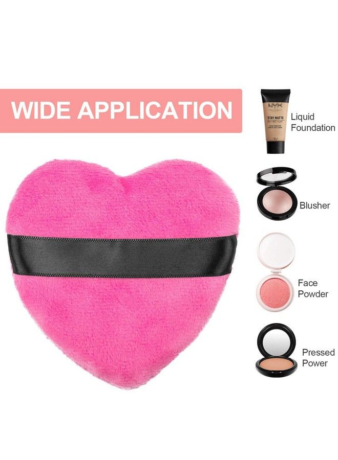 COSLUXE Makeup Blendiful Puffslarge Face Powder Puffs Cotton Velour Tear Drop Shape And Love Shape Puffmakeup Tool Beauty Sponges Blender (Peach Heart Big Pack Of 2 Pcs) - Image 5