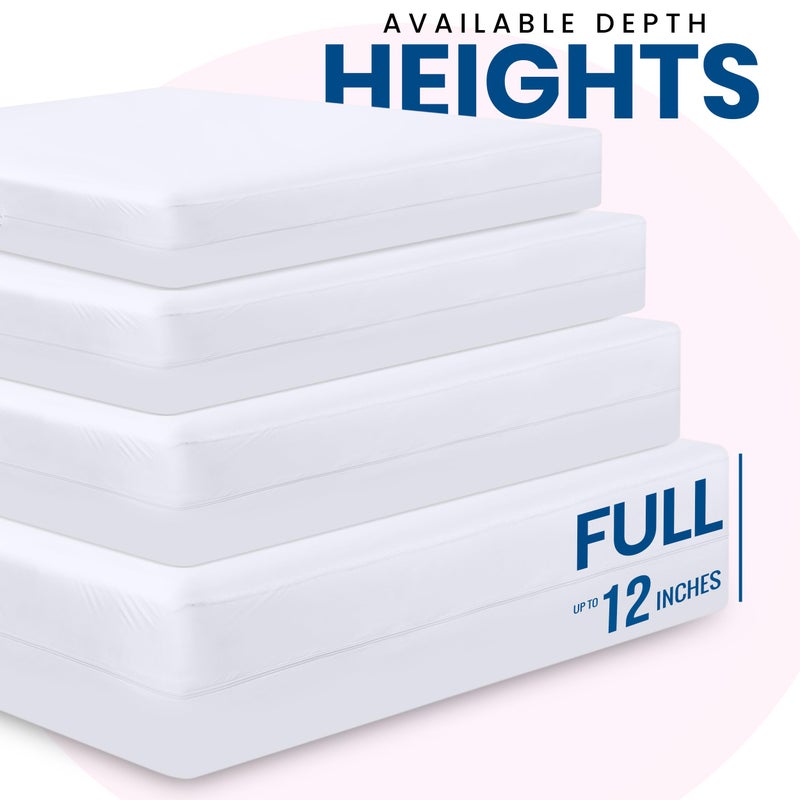 Utopia Bedding Premium Zippered Mattress Encasement (Fits 12 Inches Mattress  Full) - Waterproof and Bed Bug Proof Mattress Protector - Six-Sided Mattress Cover (Pack of 2) - Image 2