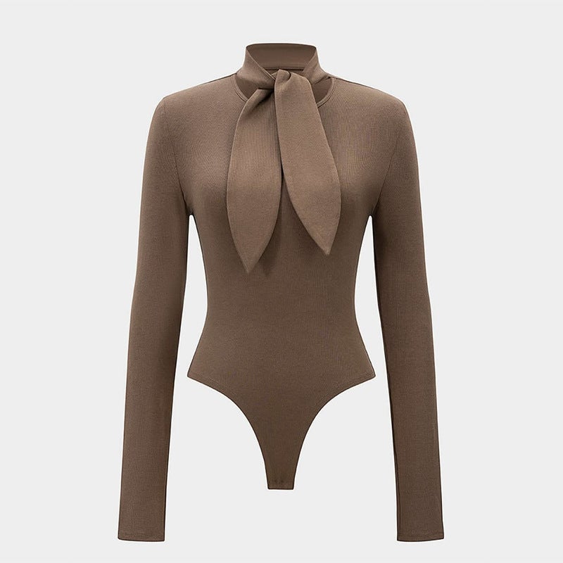 2026 Spring Women'S New Fashion Simple Slim-Fit Long-Sleeve Triangle Jumpsuit - Image 3