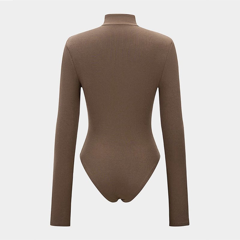 2026 Spring Women'S New Fashion Simple Slim-Fit Long-Sleeve Triangle Jumpsuit - Image 4