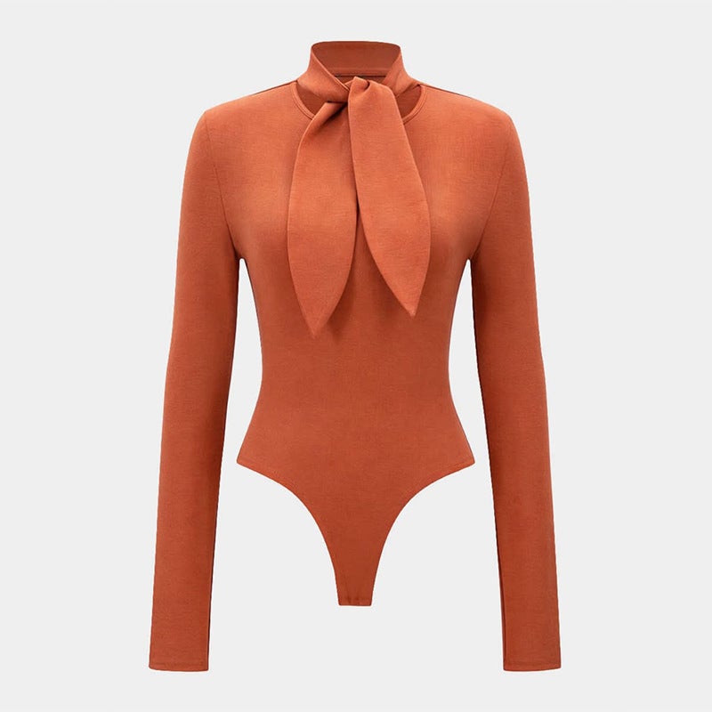 2026 Spring Women'S New Fashion Simple Slim-Fit Long-Sleeve Triangle Jumpsuit - Image 2