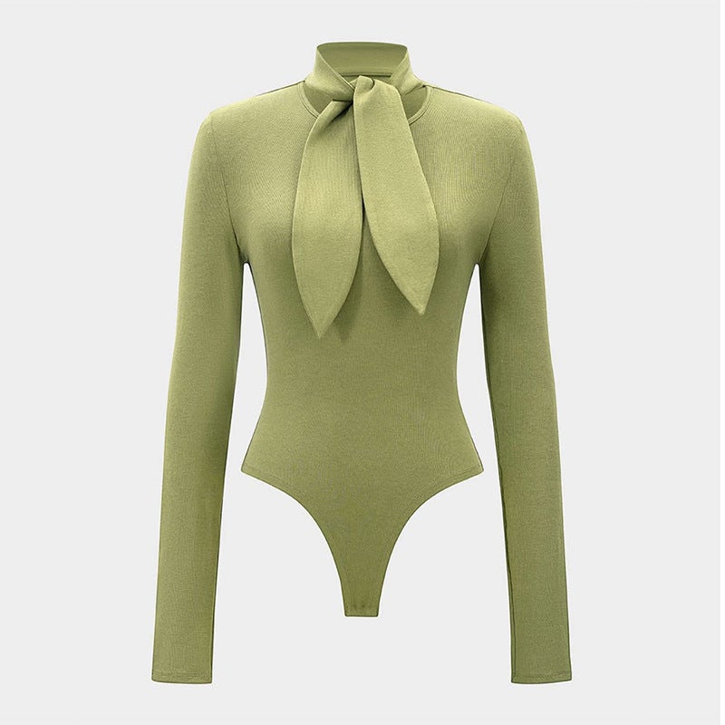 2026 Spring Women'S New Fashion Simple Slim-Fit Long-Sleeve Triangle Jumpsuit - Image 1