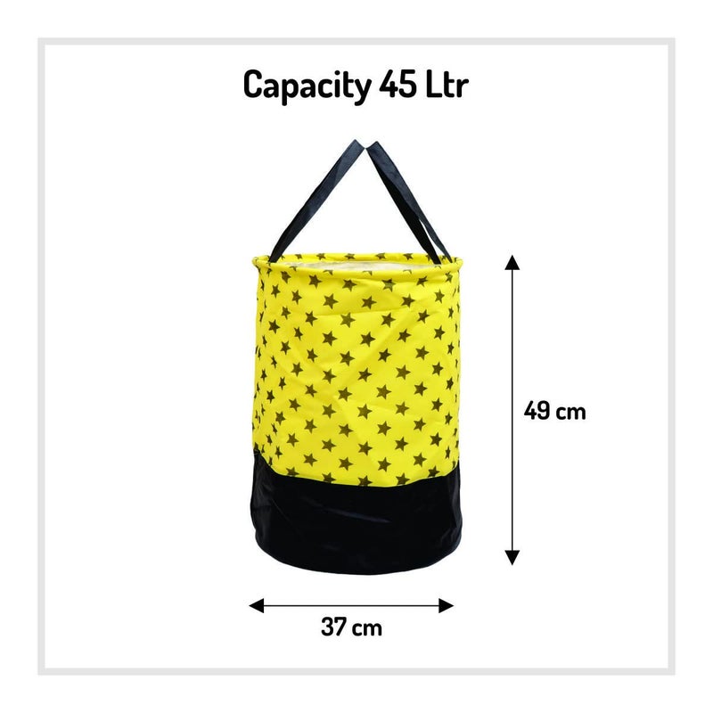 Bb Backbenchers Big Size Laundry Bag Foldable Collapsible Round Basket with Easy to Carry Handle Zipper Lid for Home Dorms Hostel Toy Storage Clothes Multicolor Print50 liters PACK OF 2 - Image 4