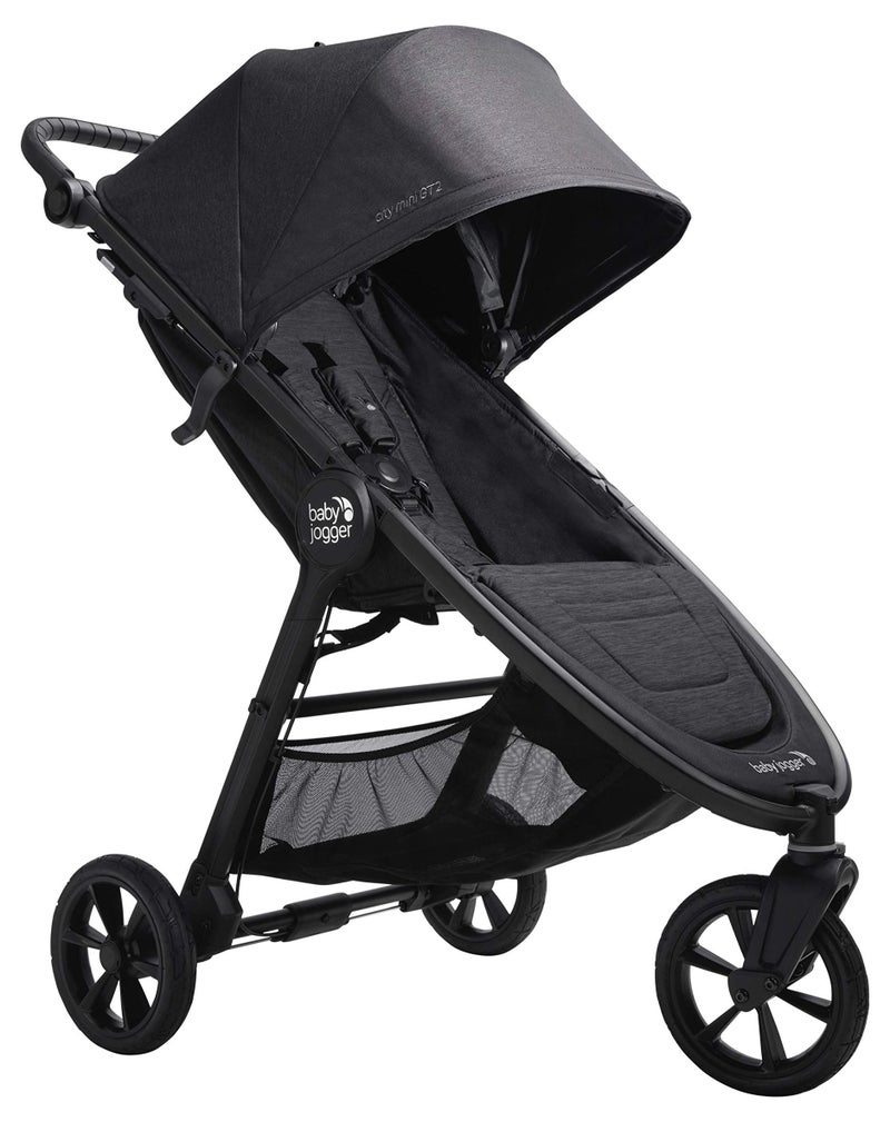 Baby Jogger City Mini GT2 AllTerrain Stroller Black Complete with Adjustable Handlebar HandOperated Parking Brake and car seat Adapter