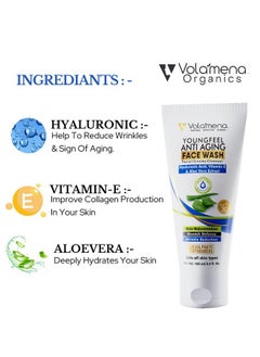 VOLAMENA WITH DEVICE Volamena Youngfeel Anti Aging Face Wash With Aloevera & Hyaluronic Acid | Anti Aging | For Women & Men 100 ml  - Image 4