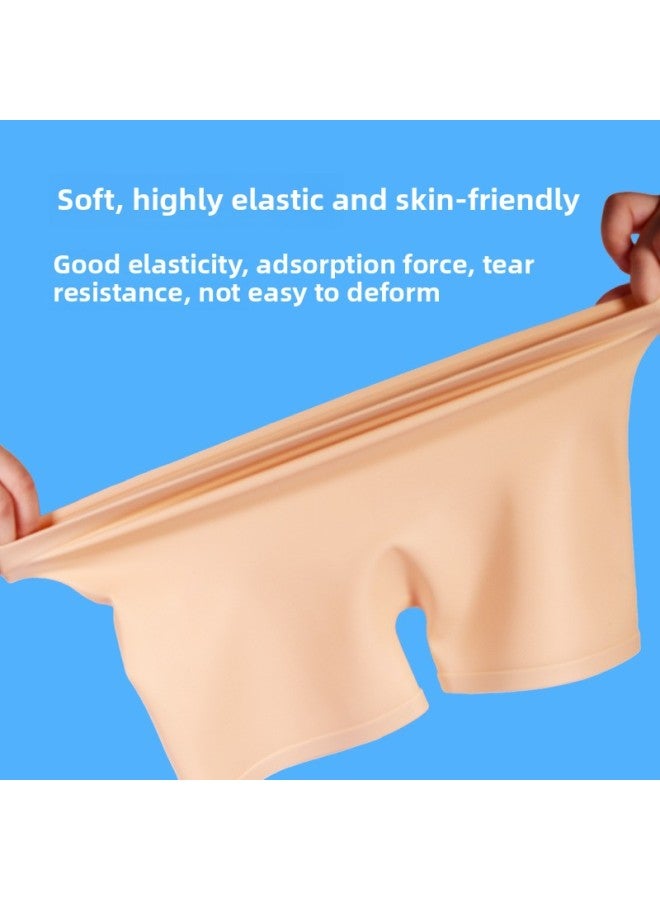 Loquat Children's Swimming Trunks Silicone Waterproof Swimming Trunks Outdoor High Elastic Swimming Trunks Boys And Girls Boxer Silicone Swimming Trunks Hot Spring Pants-Color:Blue- - Image 3