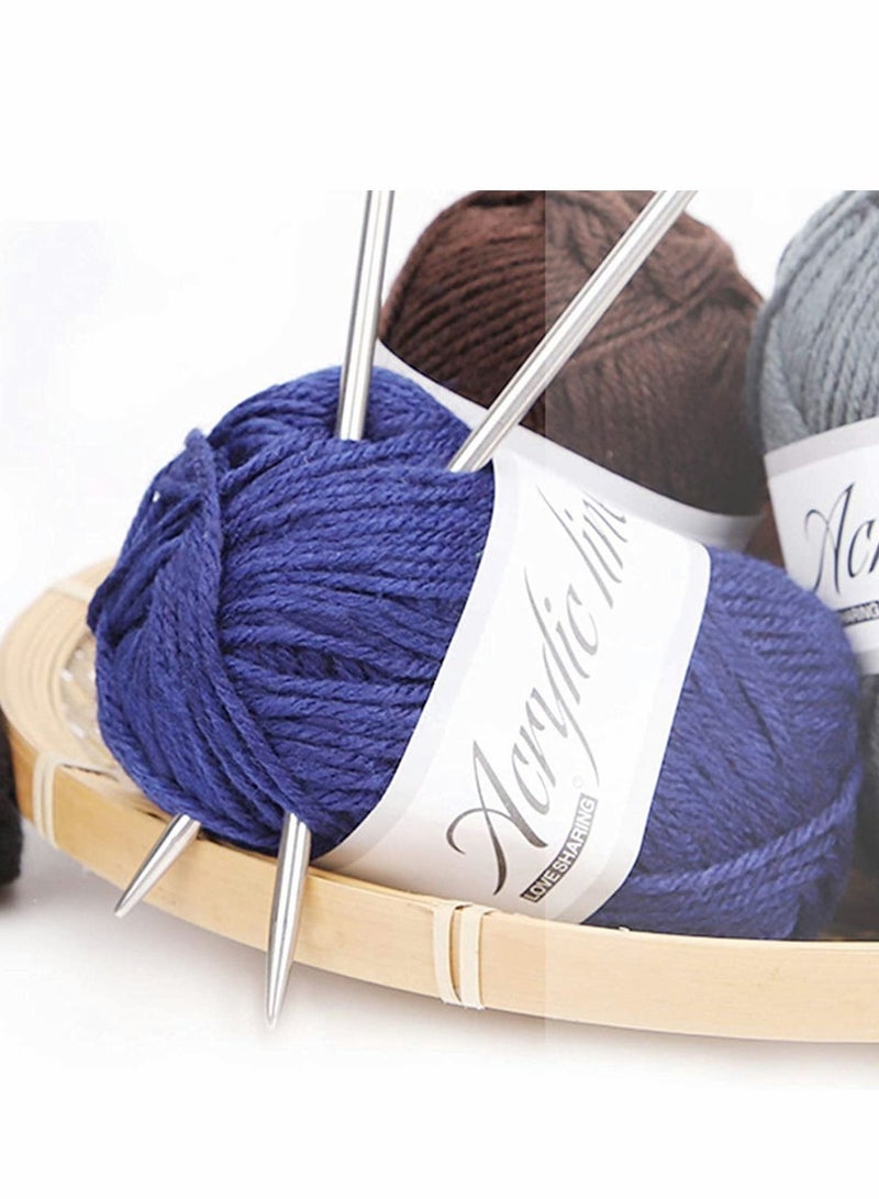 Knitting Needle Set Stainless Steel Straight Single Pointed Needles DIY Sweater Gift Locking Stitch Markers  - Image 5