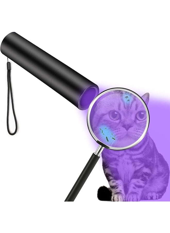 PROMASS promass 365nm Flashlight Black Light,Portable Handheld Cat Ringworm Detector lamp,for Dog Cat Care and Resin Curing (Black)  - Image 1