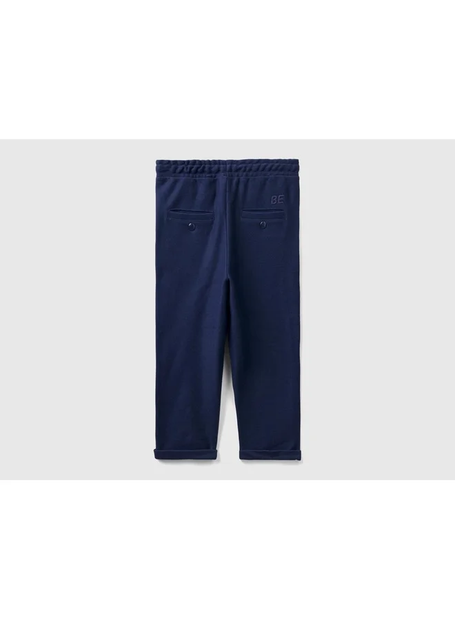 UNITED COLORS OF BENETTON Carrot Fit Joggers With "Be" Embroidery