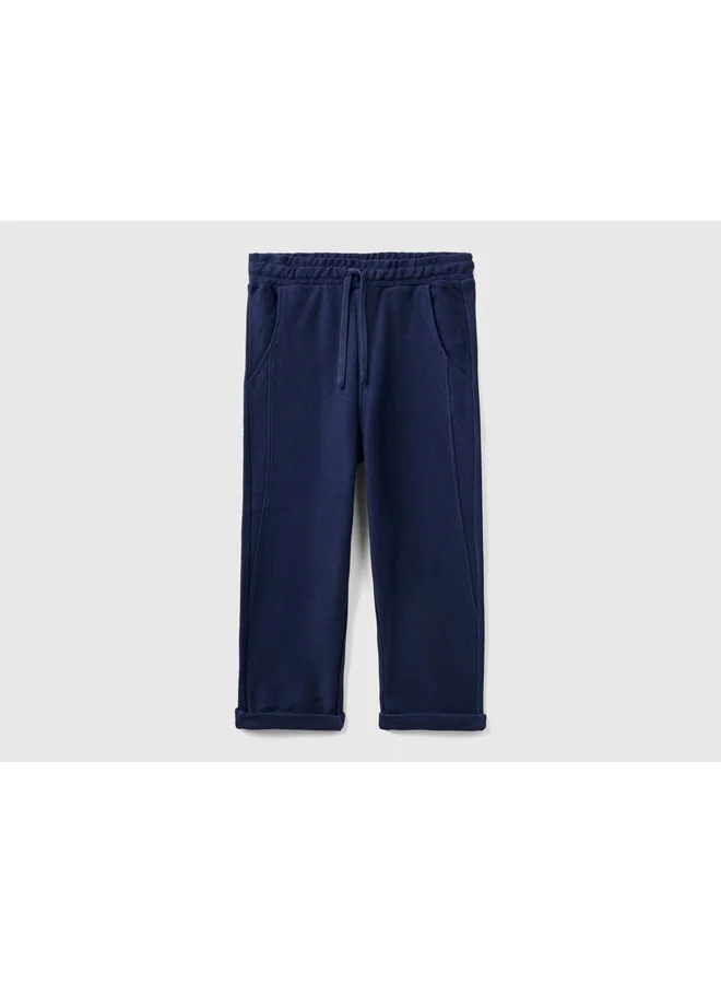 UNITED COLORS OF BENETTON Carrot Fit Joggers With "Be" Embroidery