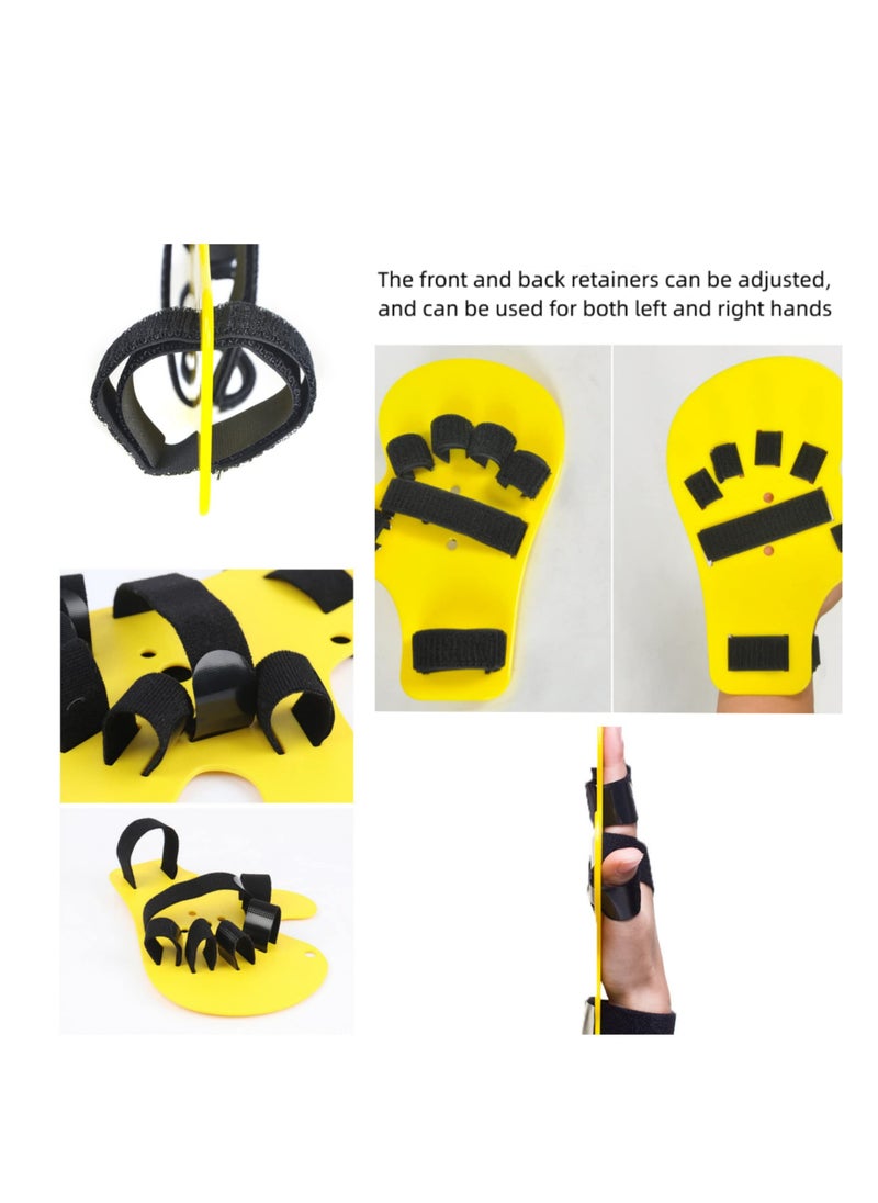 SYOSI - Finger Orthotics Fingerboard Stroke Hand Splint for Assisted Rehabilitation Adjustable Size Prevent Finger Flexion and Deformation Suitable for both left right hands Yellow - Image 1